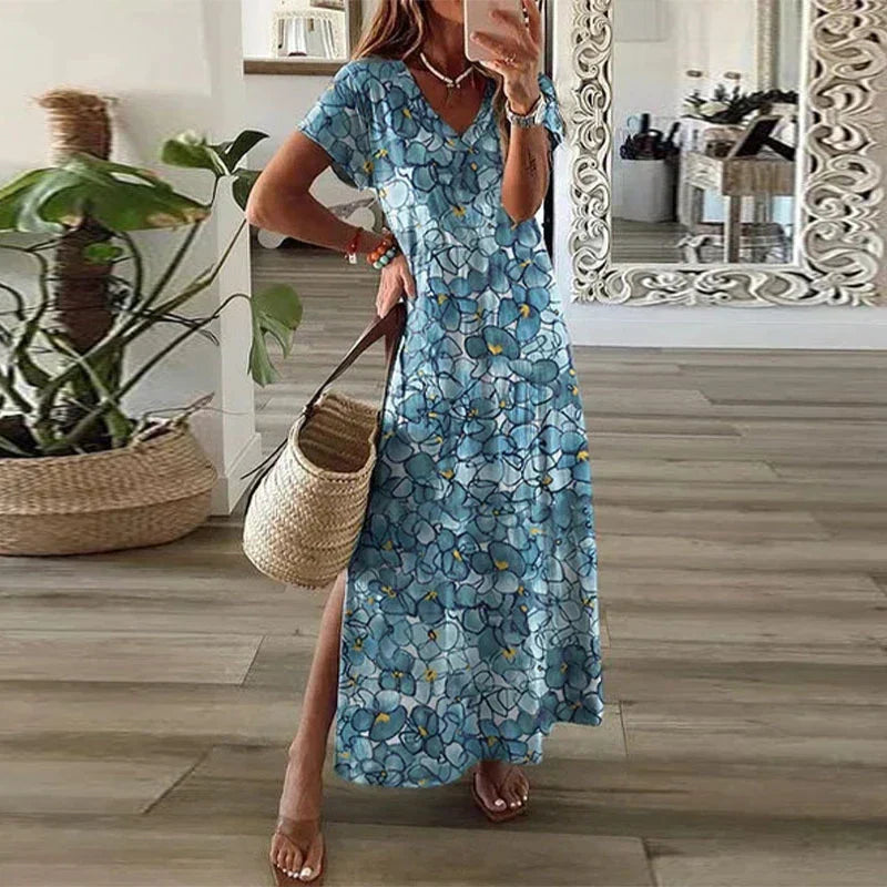 Rebecca | Women's Boho Printed Maxi Dress