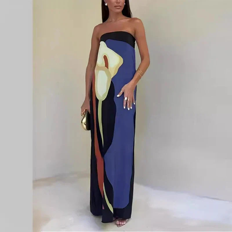 Colorful Maxi Dress with Flowing Silhouette