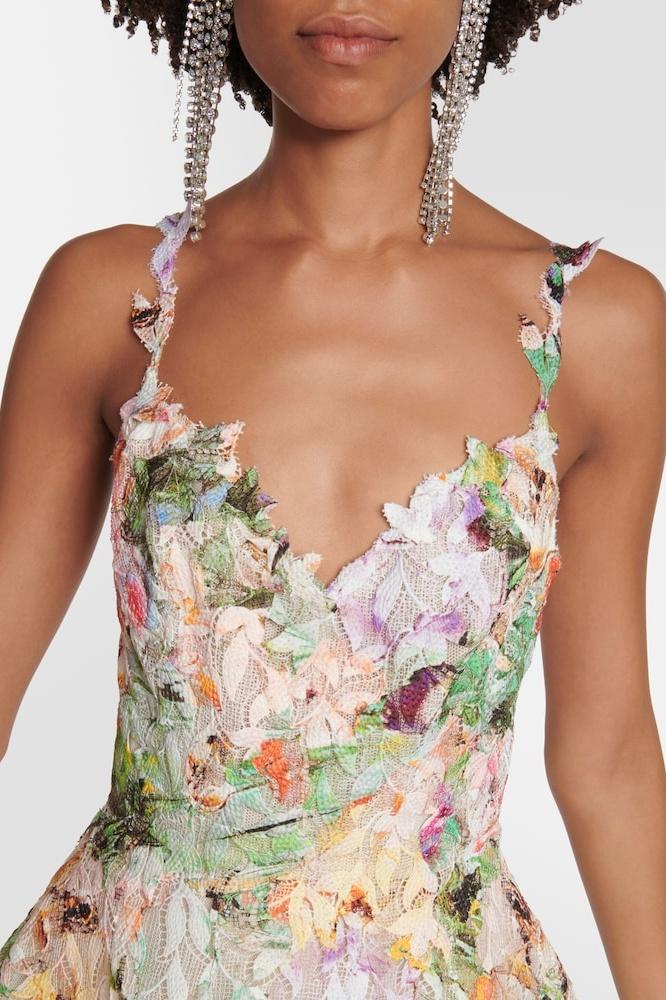 Floral Embroidered Lace Midi Dress
