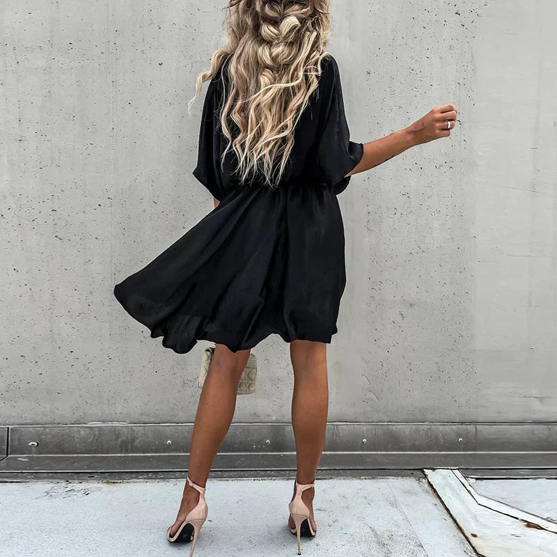 Flowy Wrap-Style Mini Dress