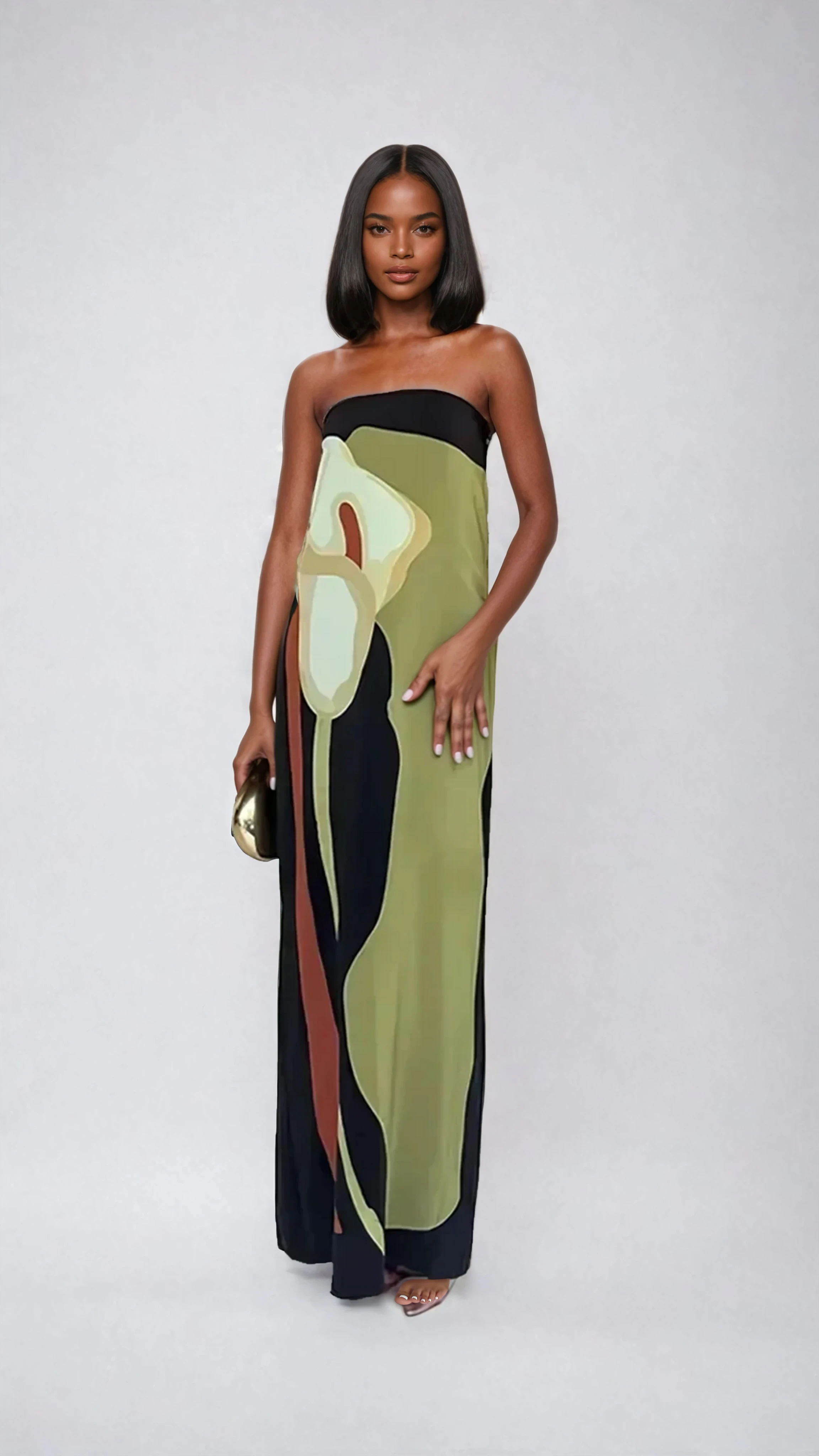 Colorful Maxi Dress with Flowing Silhouette