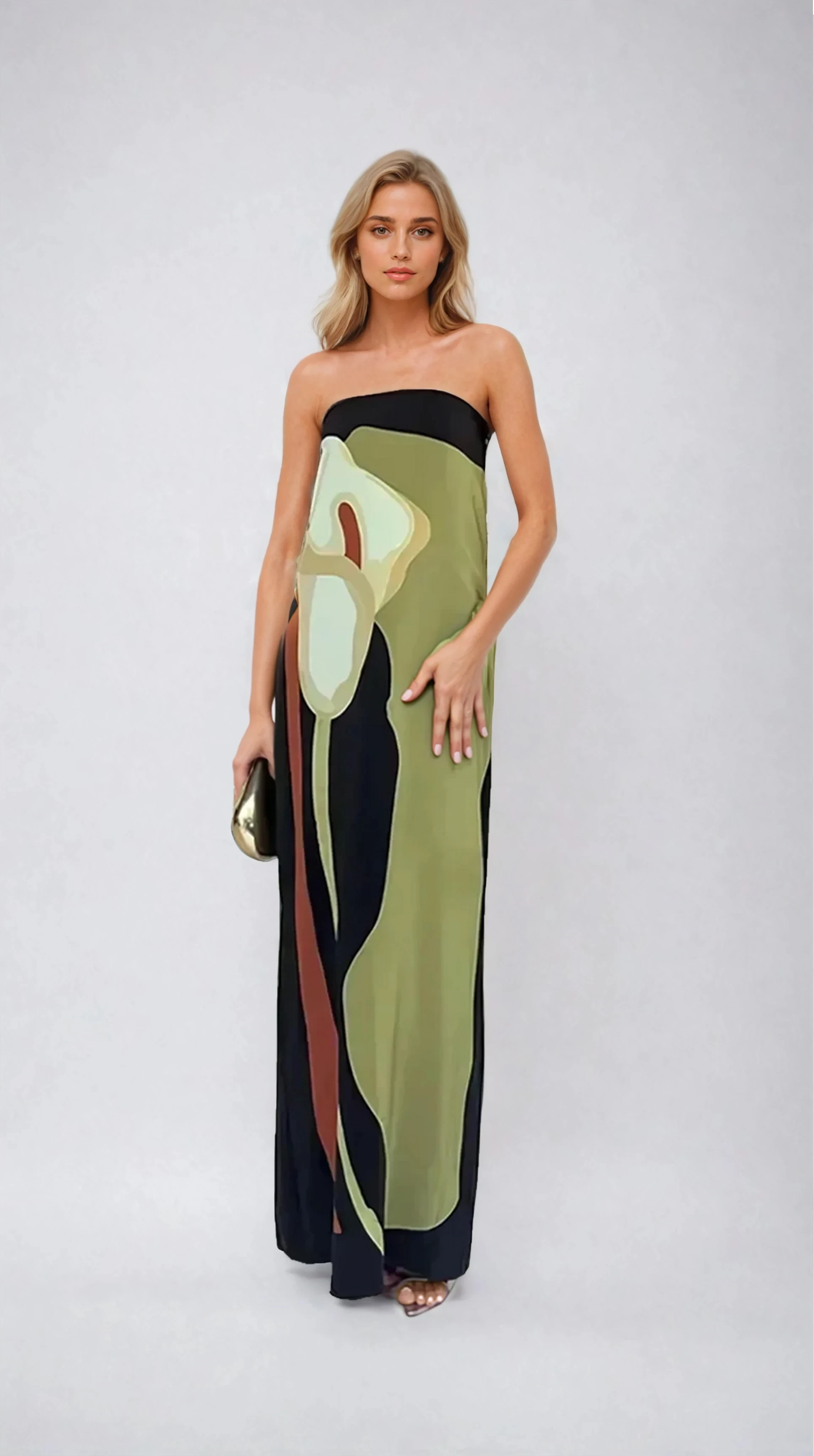 Colorful Maxi Dress with Flowing Silhouette
