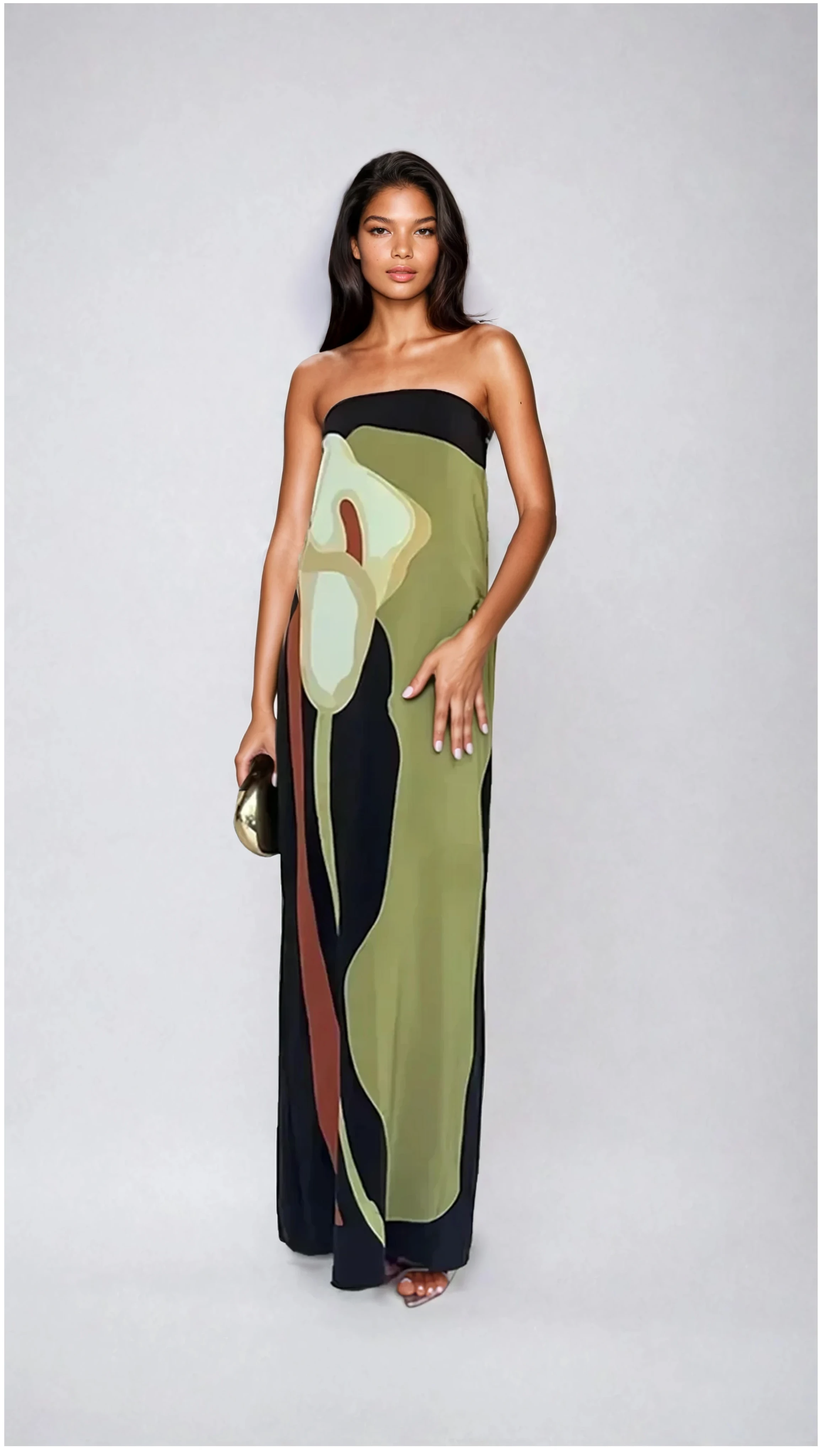 Colorful Maxi Dress with Flowing Silhouette